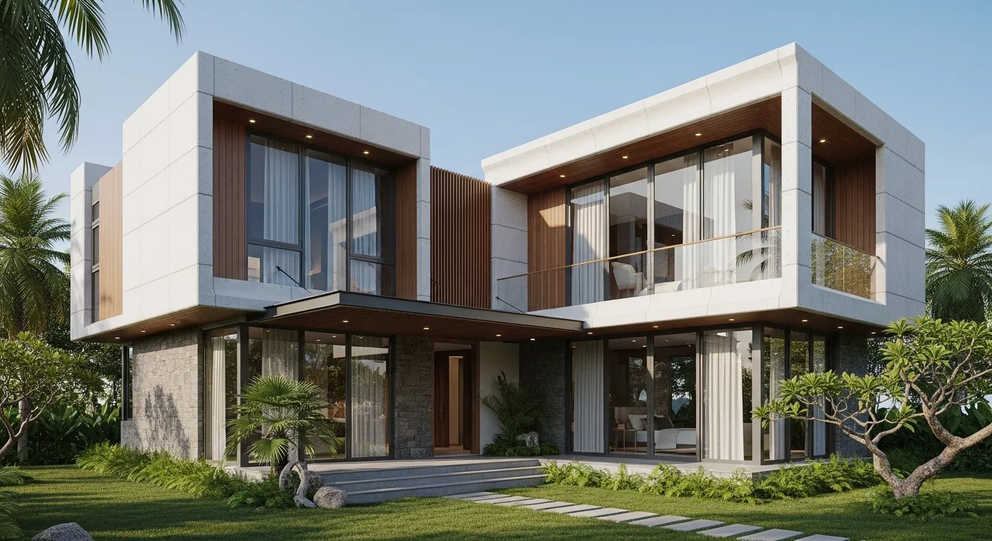 Điểm khác biệt về hình khối và vật liệu hiện đại 1