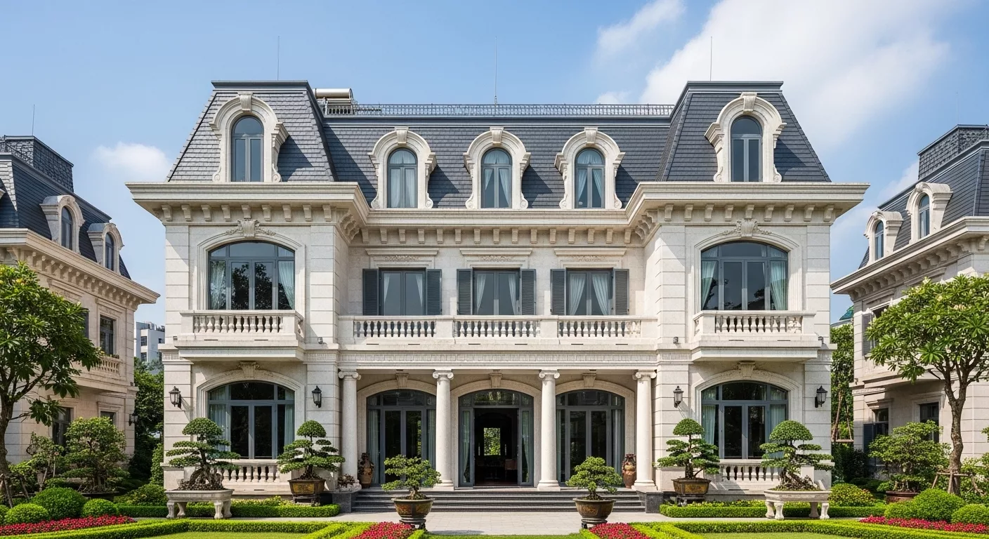 Hệ mái mansard – dấu ấn đặc trưng của biệt thự Pháp 1 Hệ mái mansard – dấu ấn đặc trưng của biệt thự Pháp 1