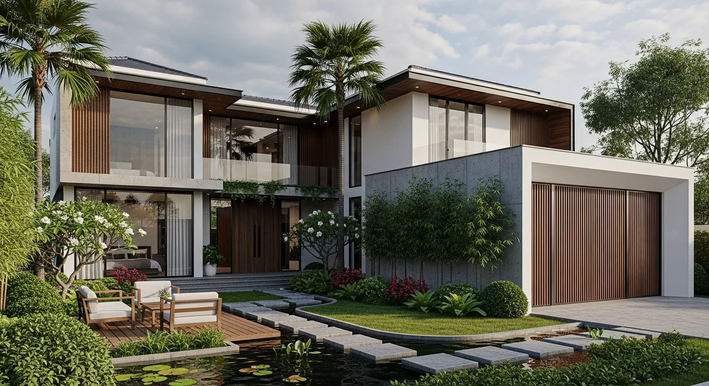 Có nên làm gara trong biệt thự Thái Bình không? 1