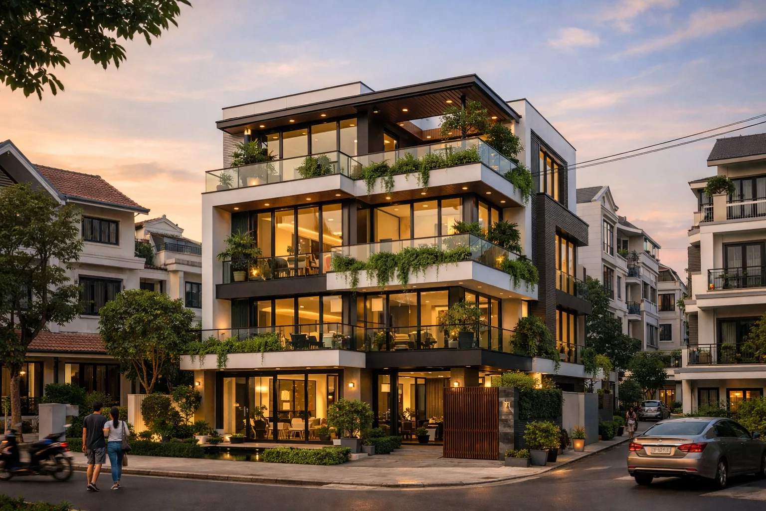 Biệt thự đô thị và bài toán thẩm mỹ trong không gian Hà Nội 1 Biệt thự đô thị và bài toán thẩm mỹ trong không gian Hà Nội 1