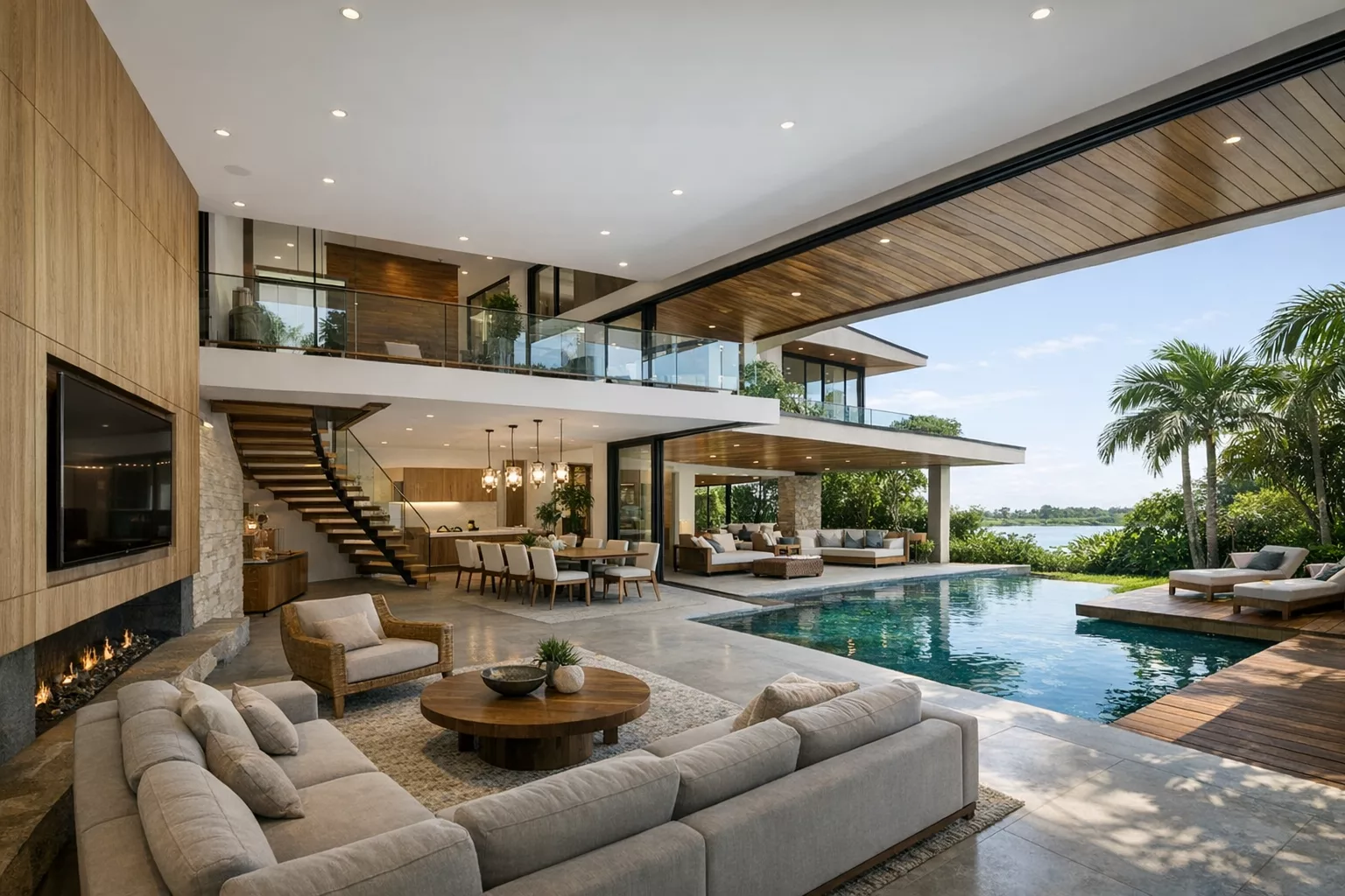 Không gian mở trong biệt thự hiện đại 2 tầng 1