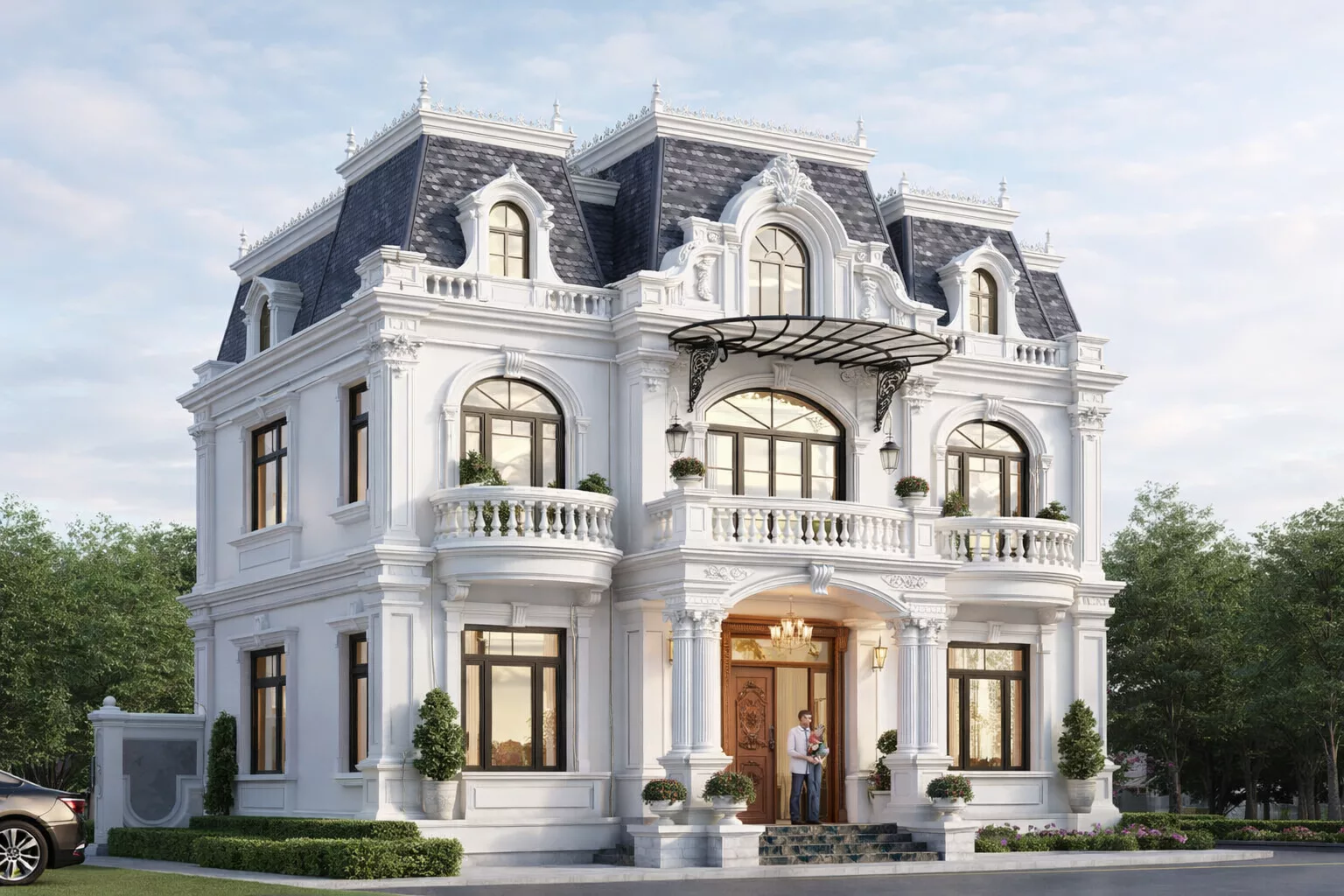 Đặc trưng hình thức kiến trúc trong biệt thự 2 tầng kiểu Pháp 1