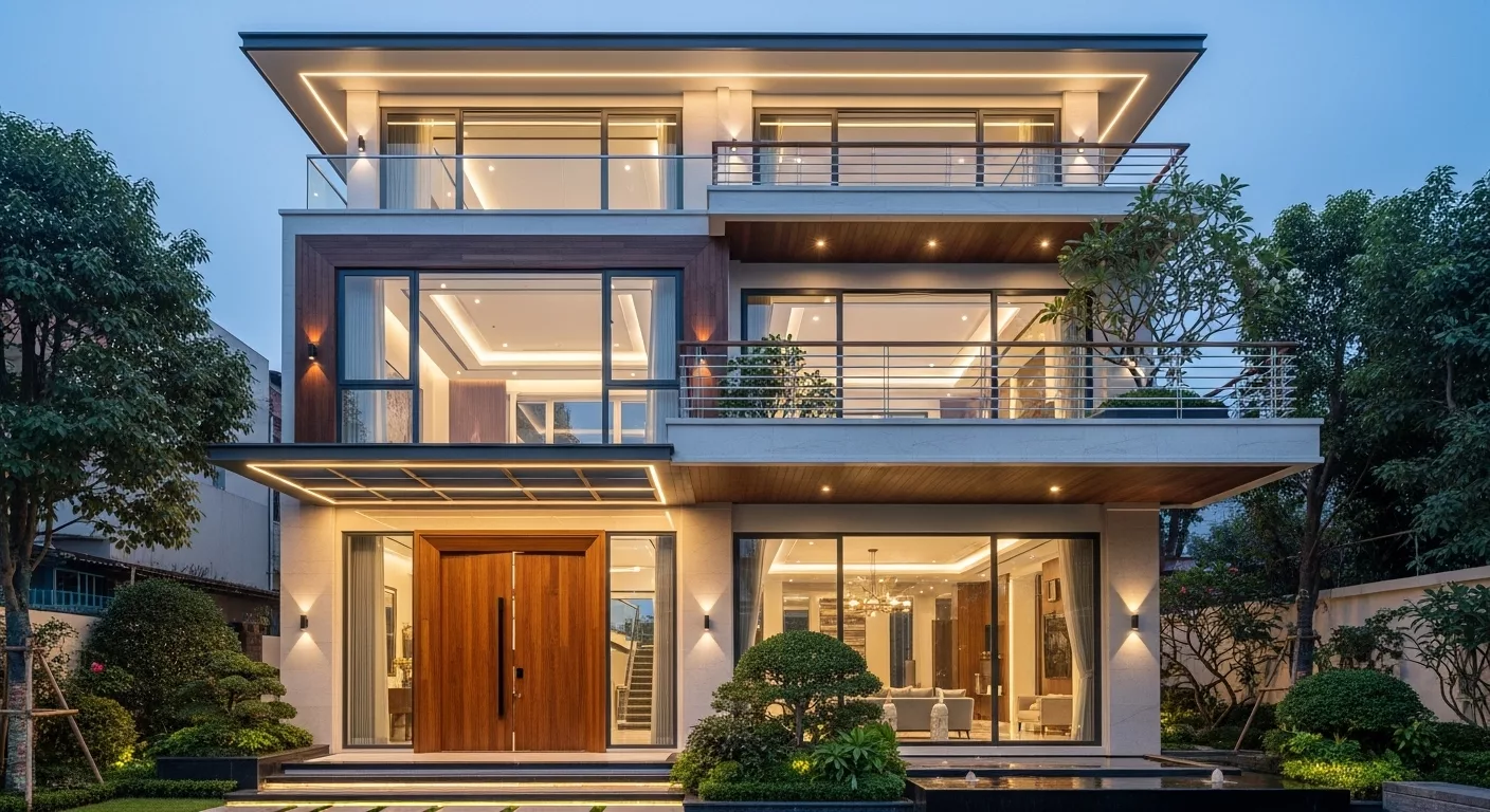 Mặt tiền sang trọng tạo dấu ấn cho biệt thự hiện đại Hà Nội 1 Mặt tiền sang trọng tạo dấu ấn cho biệt thự hiện đại Hà Nội 1