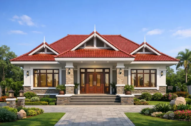 Kinh nghiệm thiết kế nhà 1 tầng mái Thái đẹp thoáng Kinh nghiệm thiết kế nhà 1 tầng mái Thái đẹp thoáng