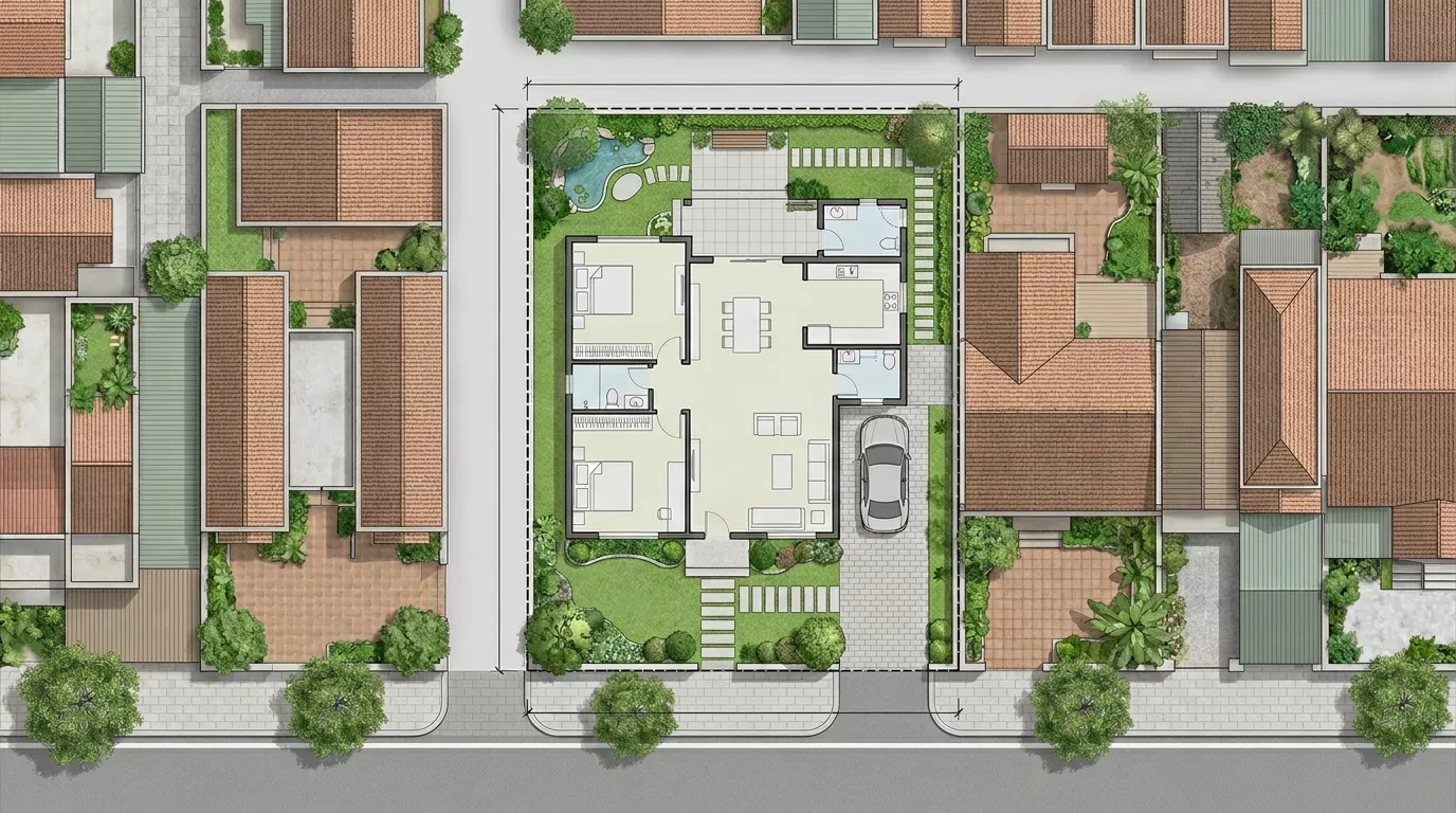 Kiểm soát mật độ xây dựng với biệt thự 1 tầng 1 Kiểm soát mật độ xây dựng với biệt thự 1 tầng 1