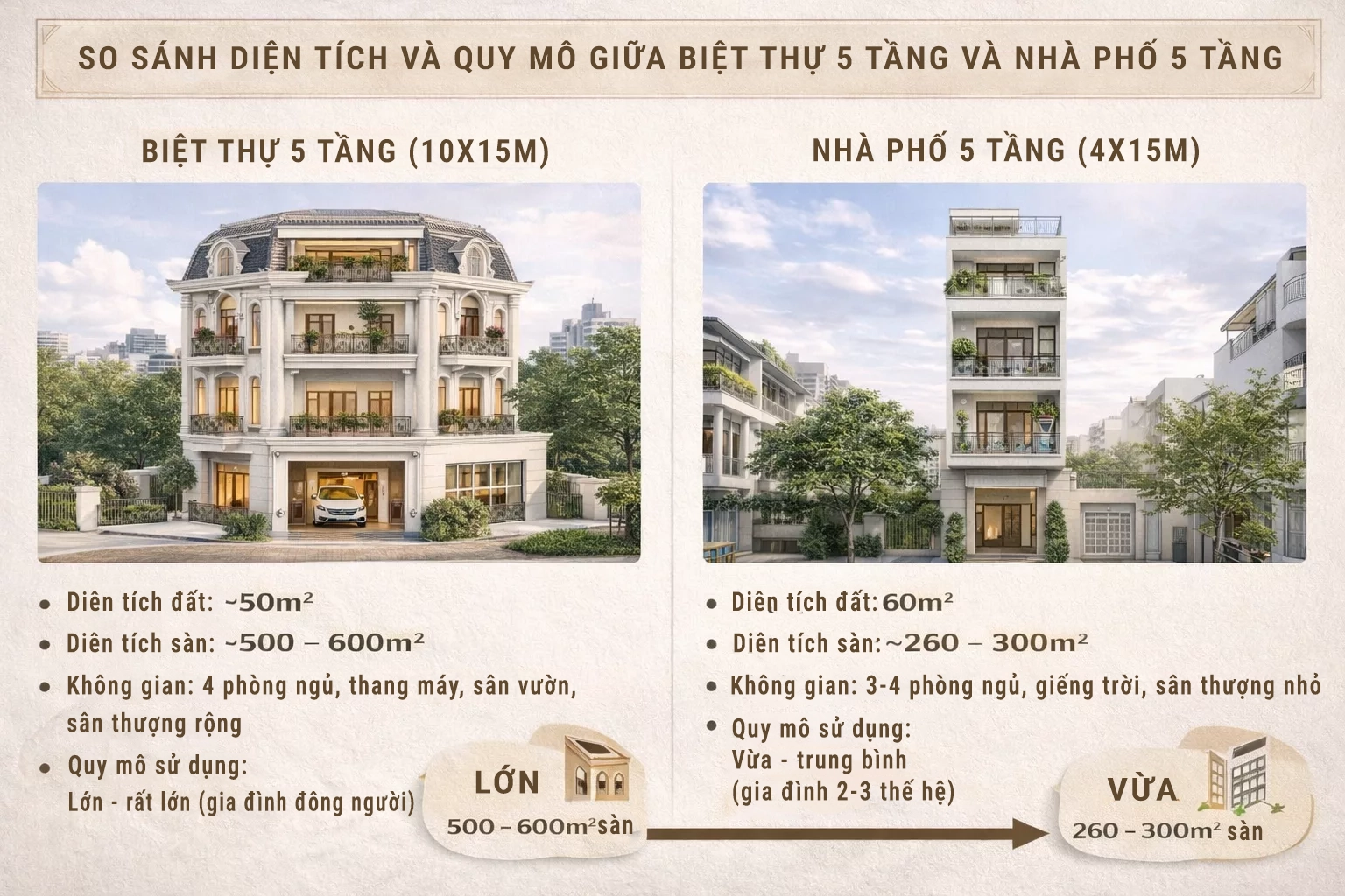 Vì sao diện tích sàn quyết định tổng ngân sách 1
