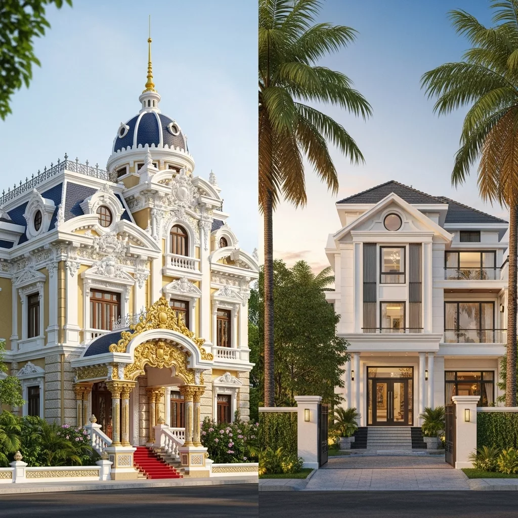 Khác biệt giữa lâu đài truyền thống và lâu đài xu hướng mới 1