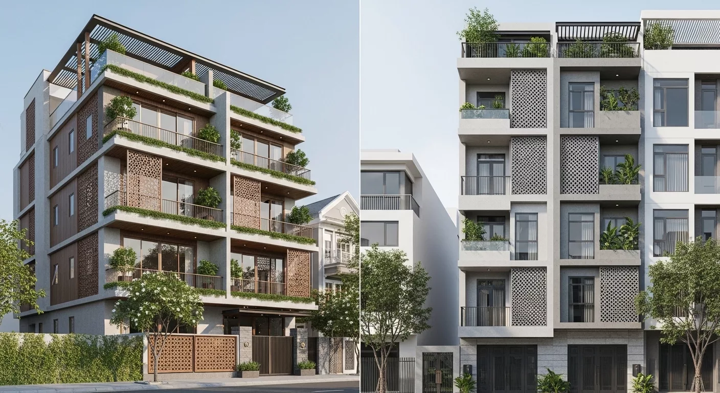 Chi phí biệt thự 5 tầng và nhà phố cao tầng thường bị so sánh sai 1