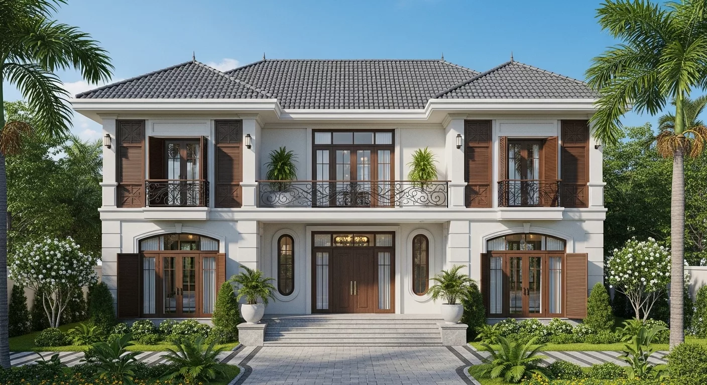 Giá trị thẩm mỹ bền vững của biệt thự cổ điển 2 tầng 1 Giá trị thẩm mỹ bền vững của biệt thự cổ điển 2 tầng 1