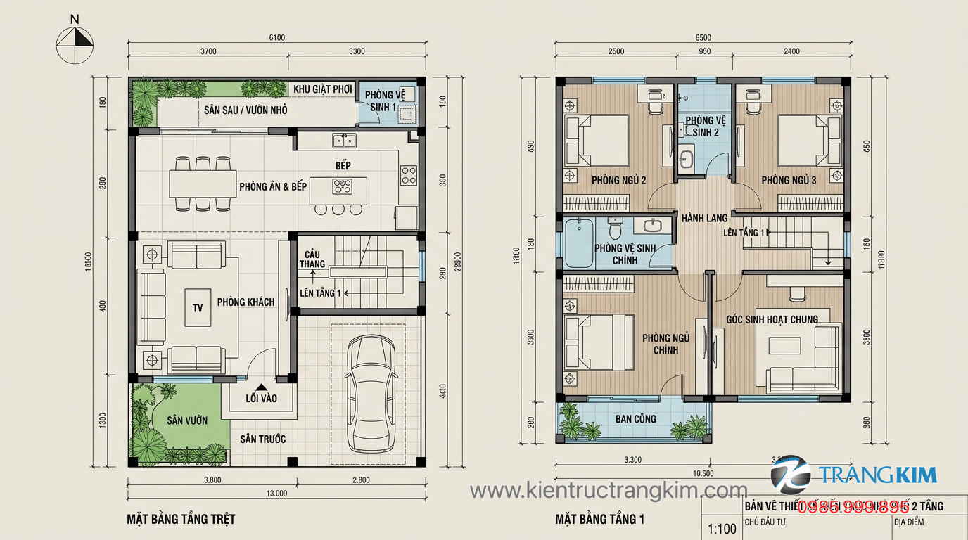 Các hạng mục chi phí cơ bản trong công trình nhà 2 tầng 1