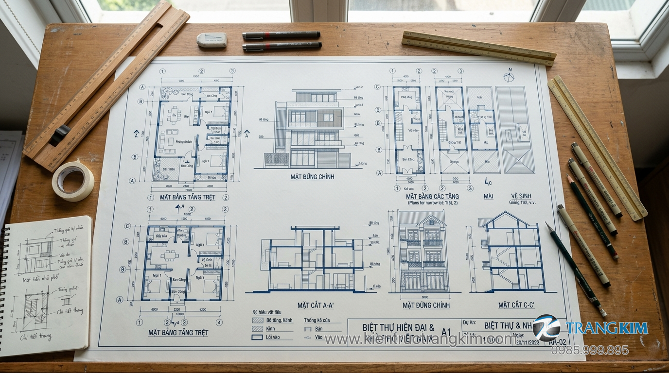 Đơn giá thiết kế biệt thự và công trình lớn 1