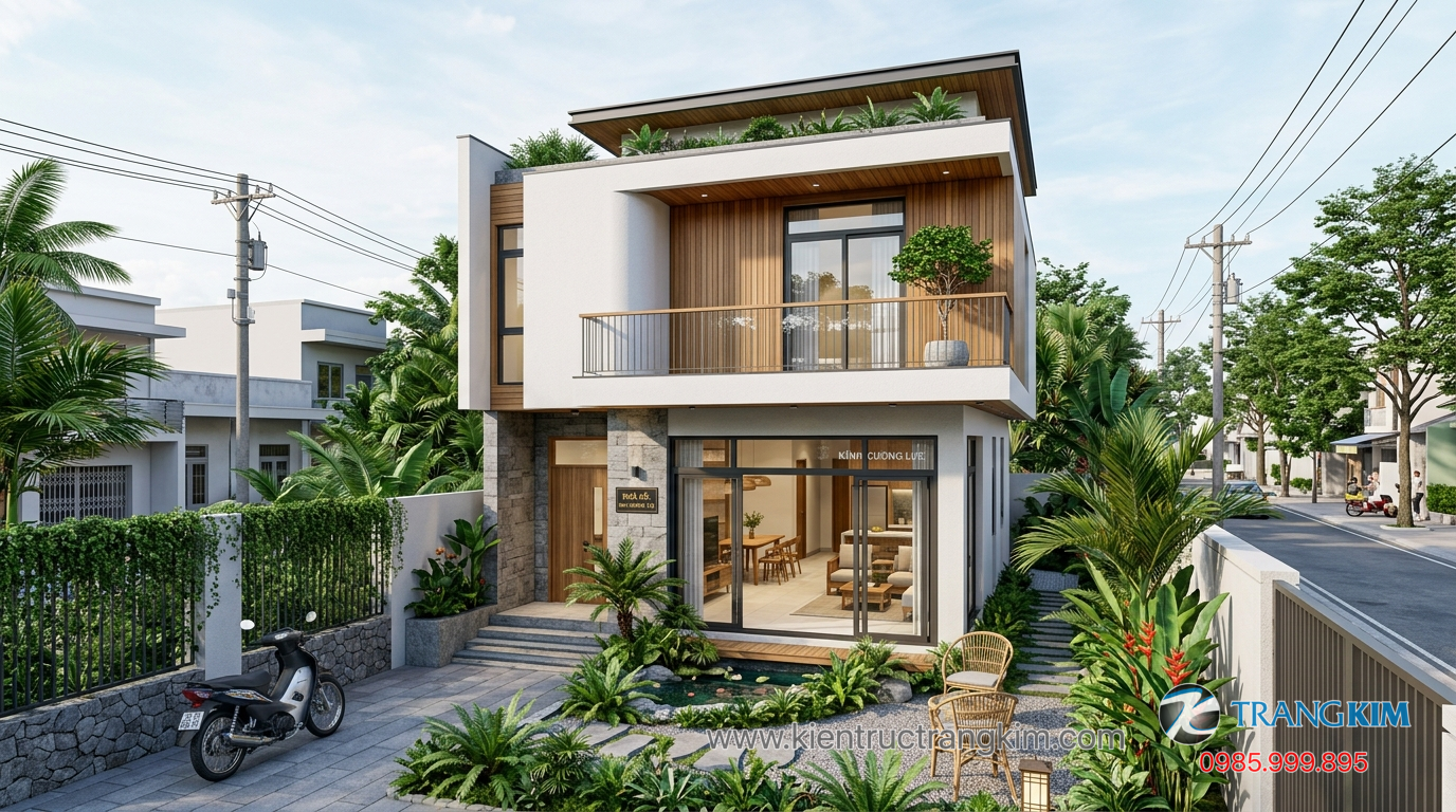 Vai trò của diện tích xây dựng trong thiết kế biệt thự 1 Ảnh minh hoạ: Biệt thự mini 100m2 với bố trí không gian khoa học