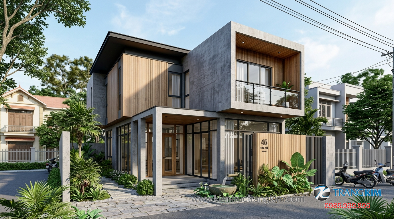 Ảnh minh hoạ: Biệt thự mini 2 tầng diện tích 80–100m2 hiện đại