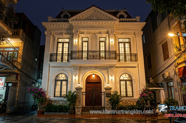 Biệt thự mini tân cổ điển đẹp sang trọng, tinh tế Biệt thự mini tân cổ điển đẹp sang trọng, tinh tế