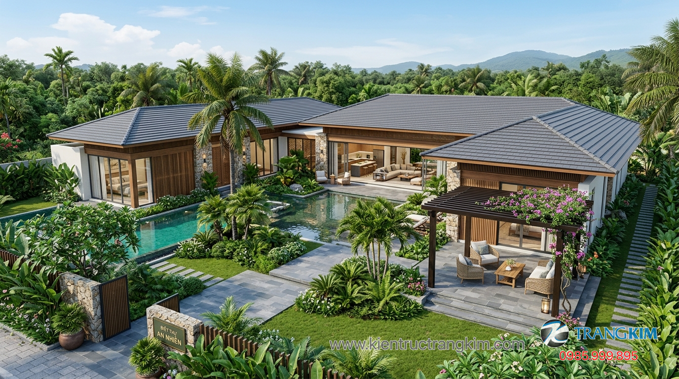 Ảnh minh hoạ: Biệt thự vườn 1 tầng 5 phòng ngủ với không gian sân vườn xanh