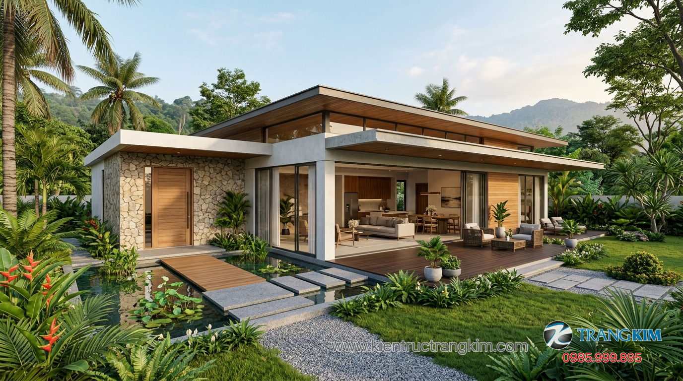 Ảnh minh hoạ: Biệt thự vườn 1 tầng hiện đại với không gian mở và sân vườn xanh