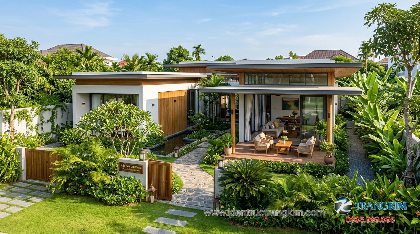 Ảnh minh hoạ: Biệt thự vườn 1 tầng hiện đại với sân vườn xanh