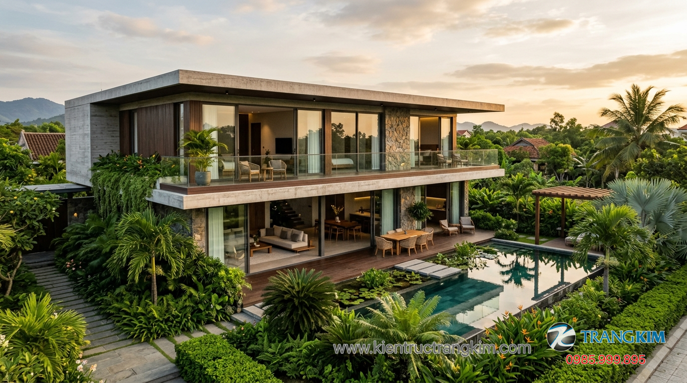 Ảnh minh hoạ: Biệt thự vườn 2 tầng đẹp với thiết kế hiện đại và không gian xanh