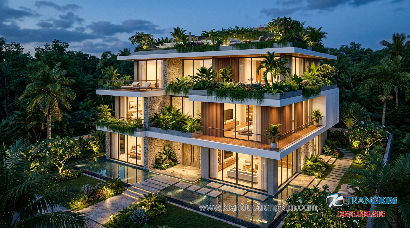 Ảnh minh hoạ: Biệt thự vườn 3 tầng với không gian xanh bao quanh