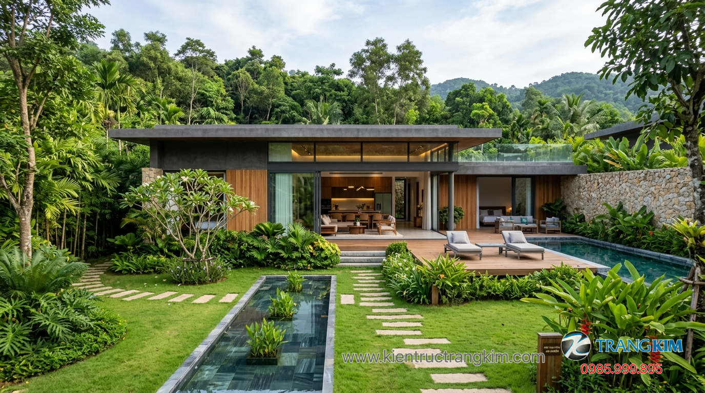 Ảnh minh hoạ: Biệt thự vườn hiện đại hoàn thiện thực tế với không gian xanh