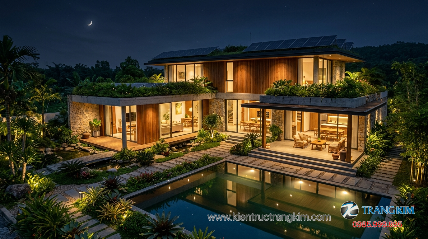 Ảnh minh hoạ: Biệt thự vườn hiện đại ứng dụng công nghệ và thiết kế bền vững