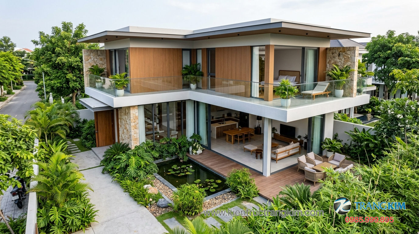 Ảnh minh hoạ: Biệt thự vườn mini 2 tầng với thiết kế mở và nhiều ánh sáng tự nhiên