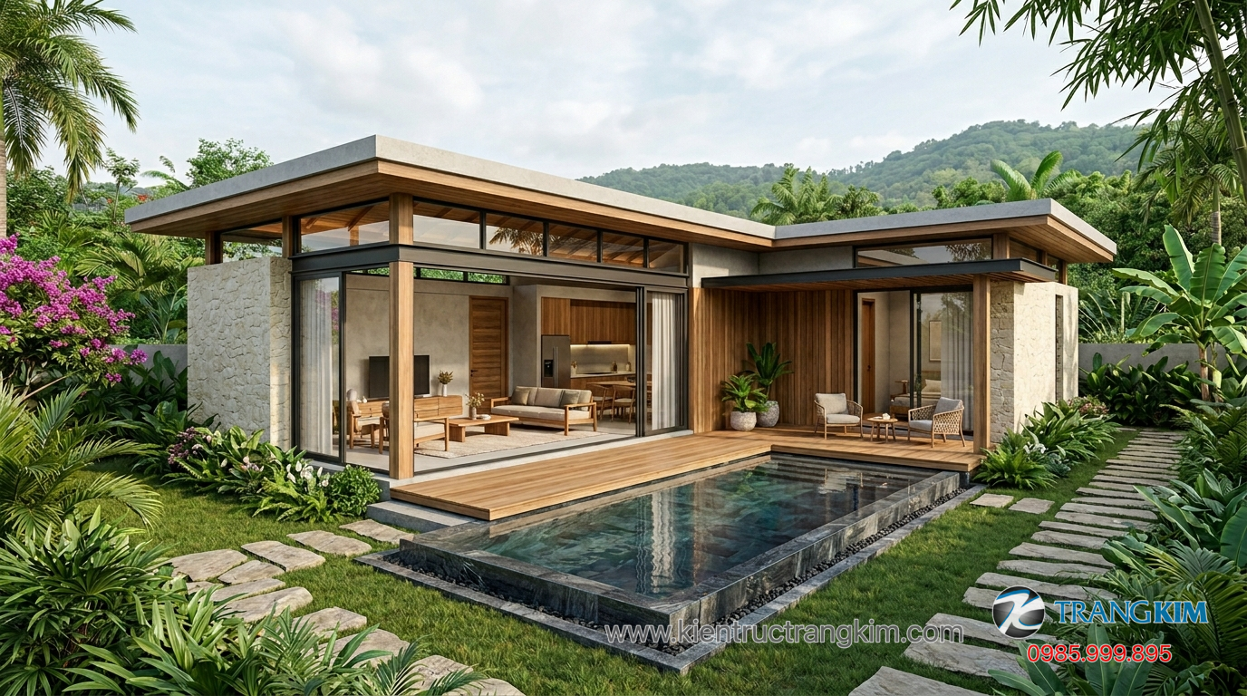 Ảnh minh hoạ: Biệt thự vườn mini với thiết kế mở và nhiều ánh sáng tự nhiên