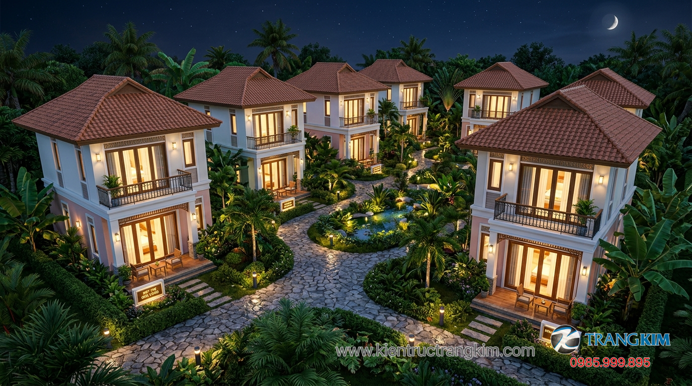 Lựa chọn theo ngân sách xây dựng 1 Ảnh minh hoạ: Các mẫu biệt thự mini 2 tầng mái Thái và sân vườn thực tế