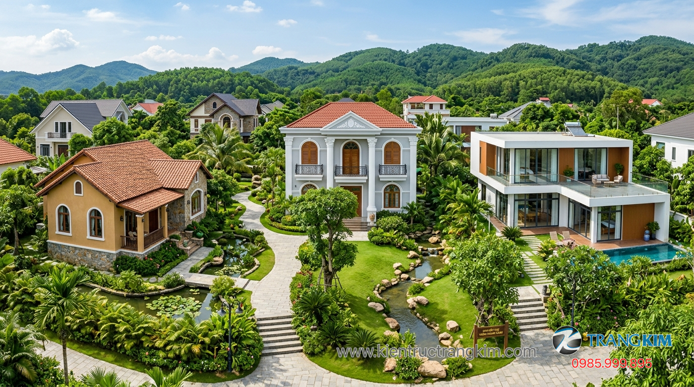 Lựa chọn theo nhu cầu và phong cách sống 1 Ảnh minh hoạ: Các mẫu biệt thự vườn 1 tầng, 2 tầng và tân cổ điển thực tế