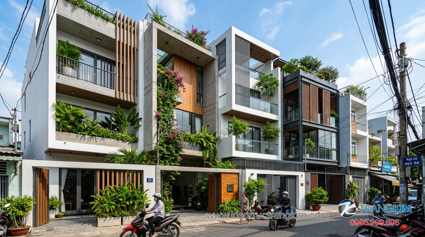 Ảnh minh hoạ: các mẫu nhà đẹp 3 tầng hiện đại với mặt tiền nhà phố