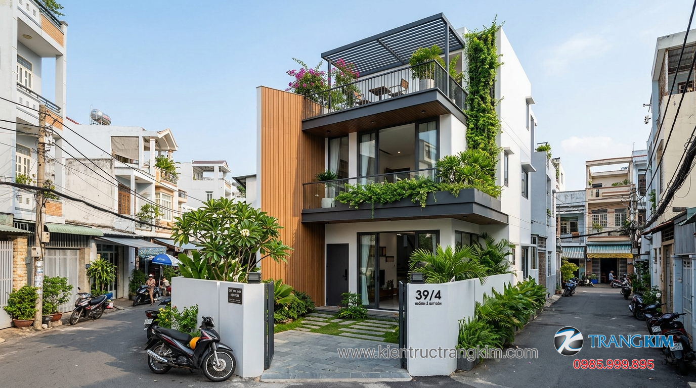 Ảnh minh hoạ: Công trình biệt thự mini hoàn thiện với thiết kế tối ưu công năng