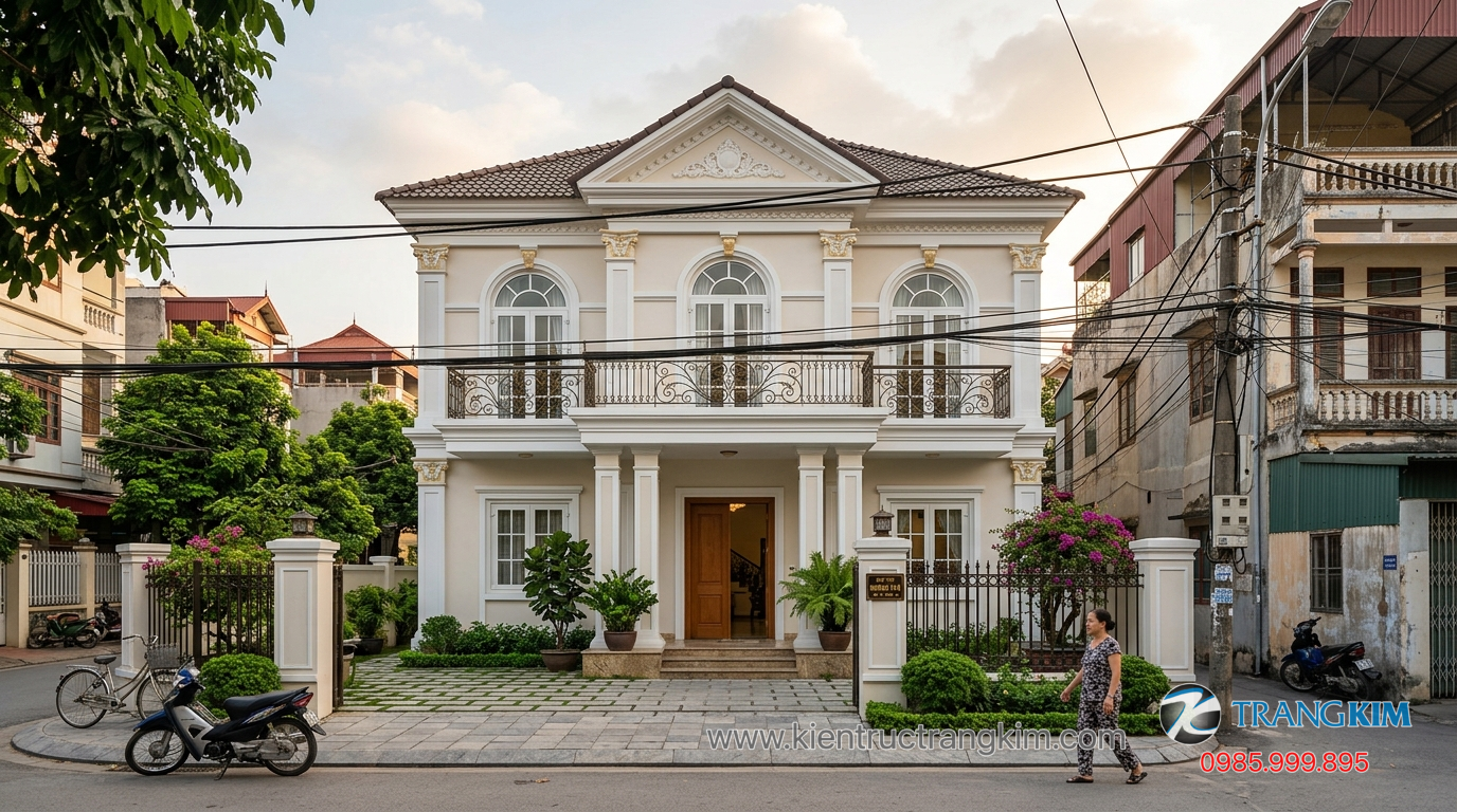Ảnh minh hoạ: Công trình biệt thự mini tân cổ điển thi công thực tế