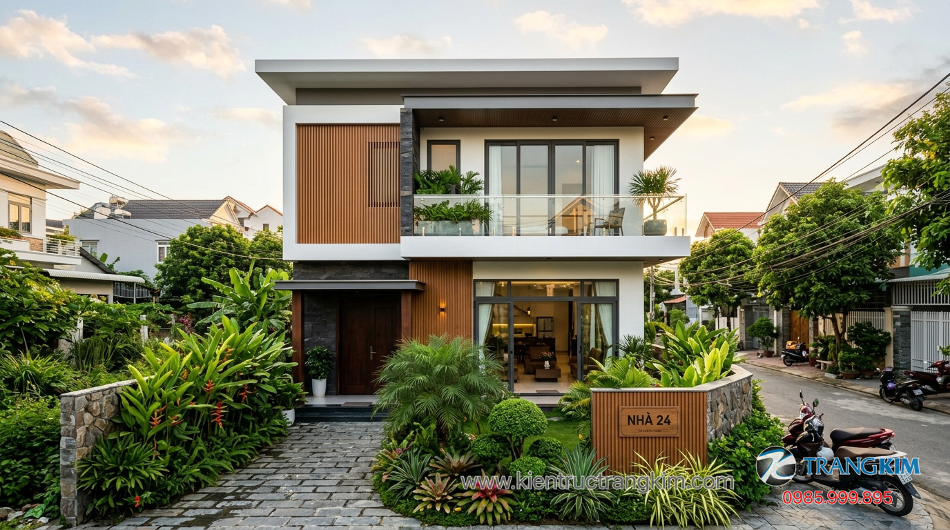 Ảnh minh hoạ: Công trình biệt thự vườn mini 2 tầng hoàn thiện thực tế