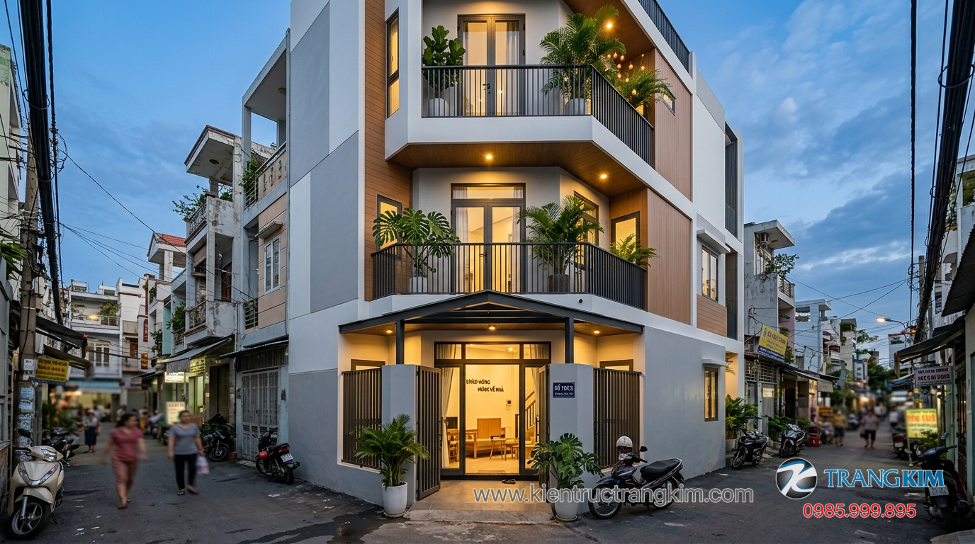 Ảnh minh hoạ: Công trình nhà 3 tầng hoàn thiện với kiến trúc hiện đại