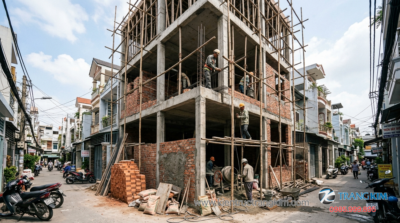 Ảnh minh hoạ: Công trình nhà ở đang trong quá trình thi công