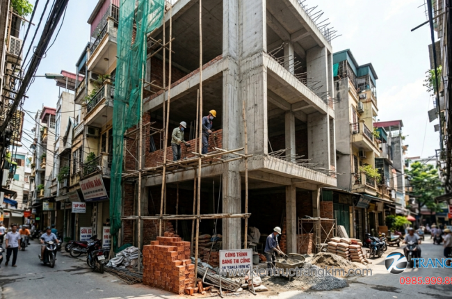 Chi phí xây nhà 4 tầng diện tích 50m2 và 60m2 mới nhất