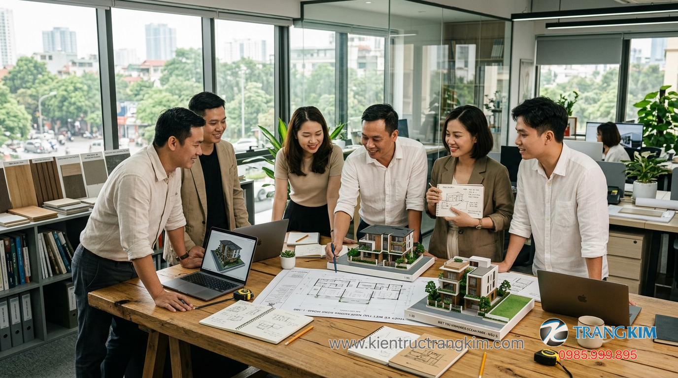 Ảnh minh hoạ: Đội ngũ kiến trúc sư tư vấn thiết kế biệt thự mini