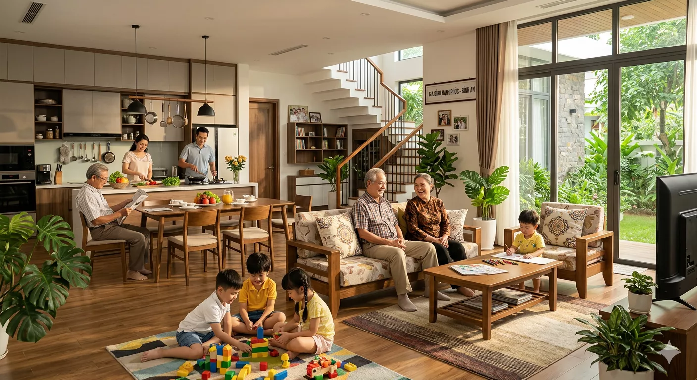 Mẫu nhà biệt thự 2 tầng phù hợp gia đình trẻ và gia đình nhiều thế hệ 1