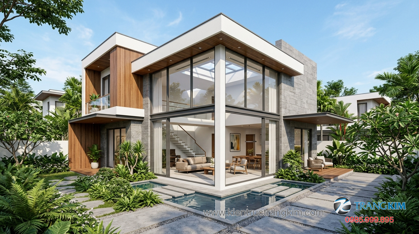 Tối ưu không gian và ánh sáng trong nhà 1 Ảnh minh hoạ: Không gian biệt thự mini 100m2 với ánh sáng tự nhiên tối ưu