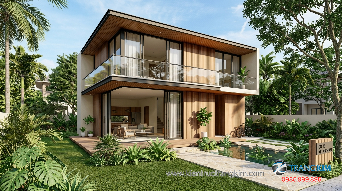 Ảnh minh hoạ: Không gian biệt thự mini sân vườn ngập tràn ánh sáng tự nhiên