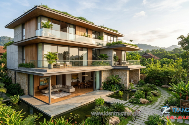Thiết kế biệt thự vườn 3 tầng tối ưu diện tích Thiết kế biệt thự vườn 3 tầng tối ưu diện tích