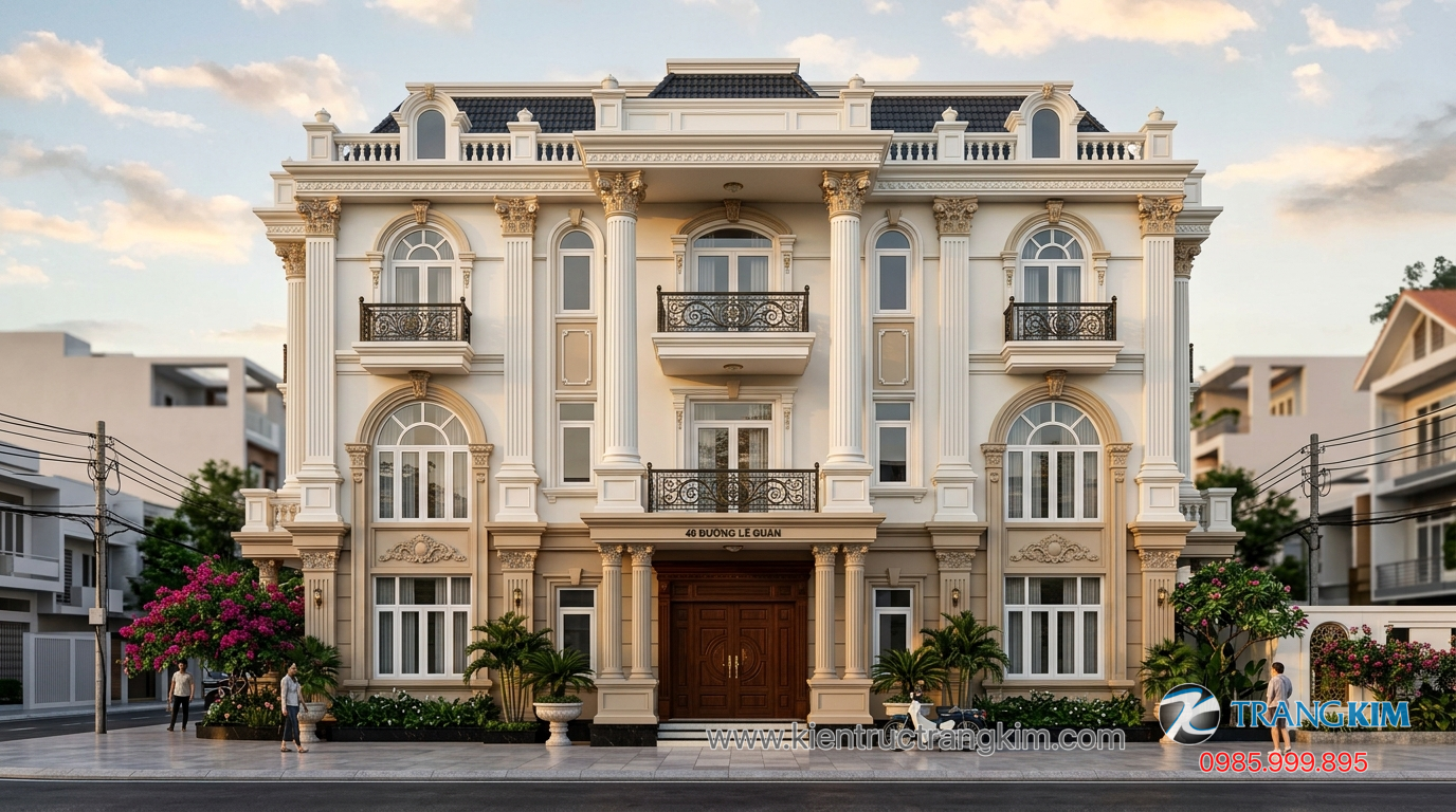 Tận dụng ánh sáng và thông gió tự nhiên 1 Ảnh minh hoạ: Không gian mặt tiền nhà 3 tầng tân cổ điển sang trọng