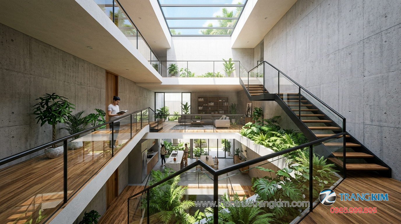 Nguyên lý tổ chức không gian và thiết kế thông tầng 1