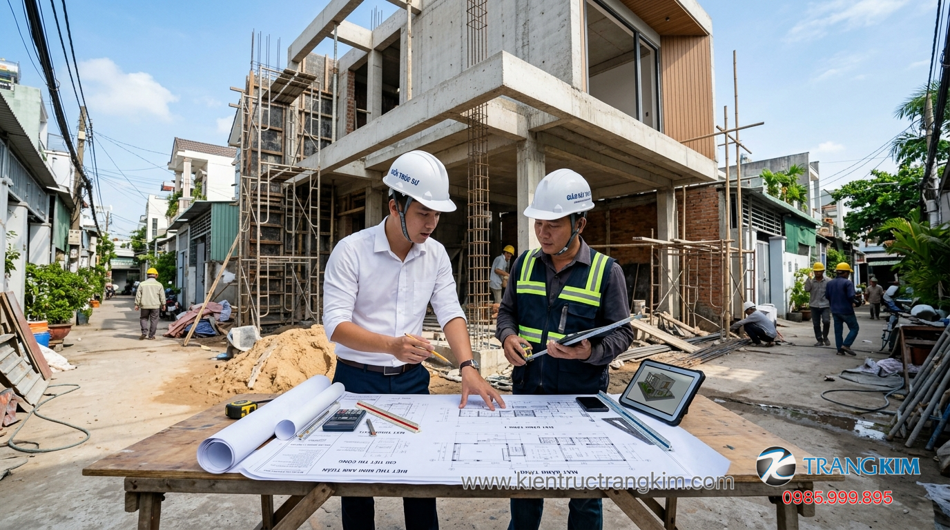 Khuyến nghị hoàn thiện hồ sơ thiết kế trước khi thi công 1 Ảnh minh hoạ: Kiểm tra bản vẽ biệt thự mini trước khi thi công tại công trình