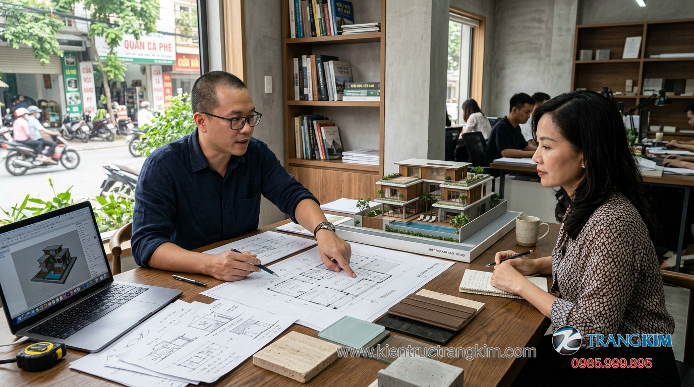 Làm việc với đơn vị thiết kế biệt thự chuyên nghiệp 1 Ảnh minh hoạ: kiến trúc sư tư vấn thiết kế biệt thự