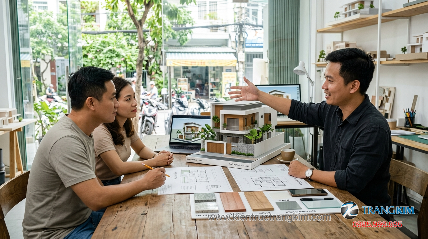 Những lưu ý khi lựa chọn đơn vị xây dựng uy tín 1 Ảnh minh hoạ: Kiến trúc sư tư vấn thiết kế nhà 2 tầng