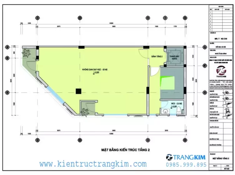 Mặt bằng thiết kế tầng 2 1 Mặt bằng thiết kế tầng 2 1