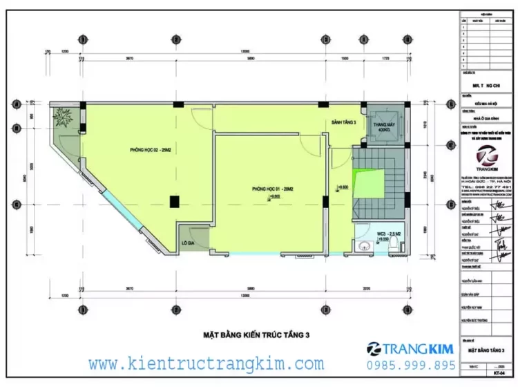 Mặt bằng thiết kế tầng 3 1 Mặt bằng thiết kế tầng 3 1