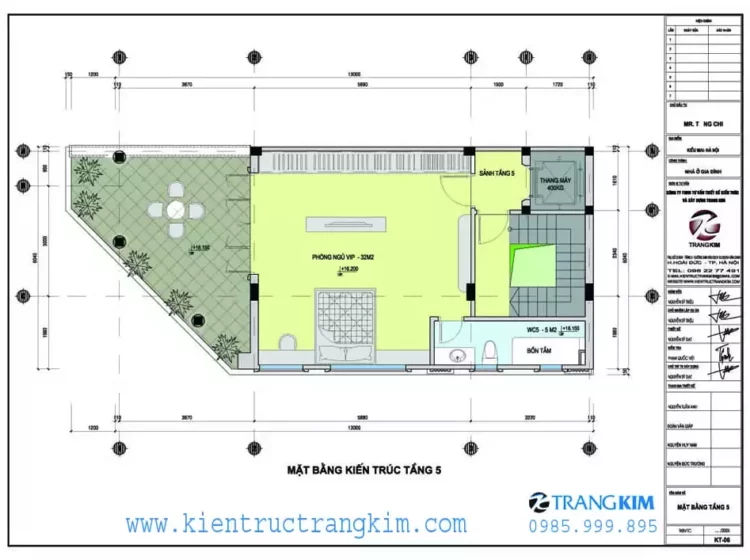 Mặt bằng thiết kế tầng 5 1 Mặt bằng thiết kế tầng 5 1