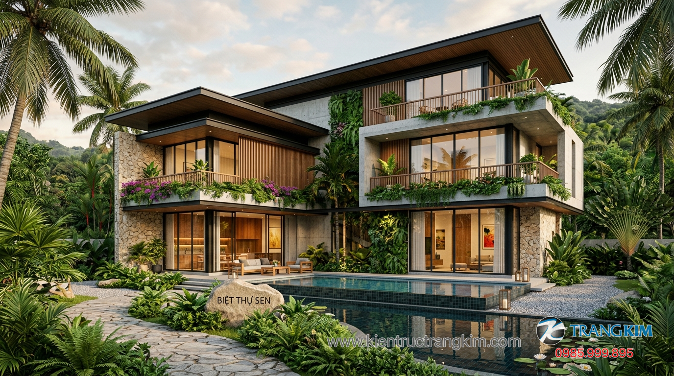 Ảnh minh hoạ: Mẫu biệt thự hiện đại nhiều cây xanh